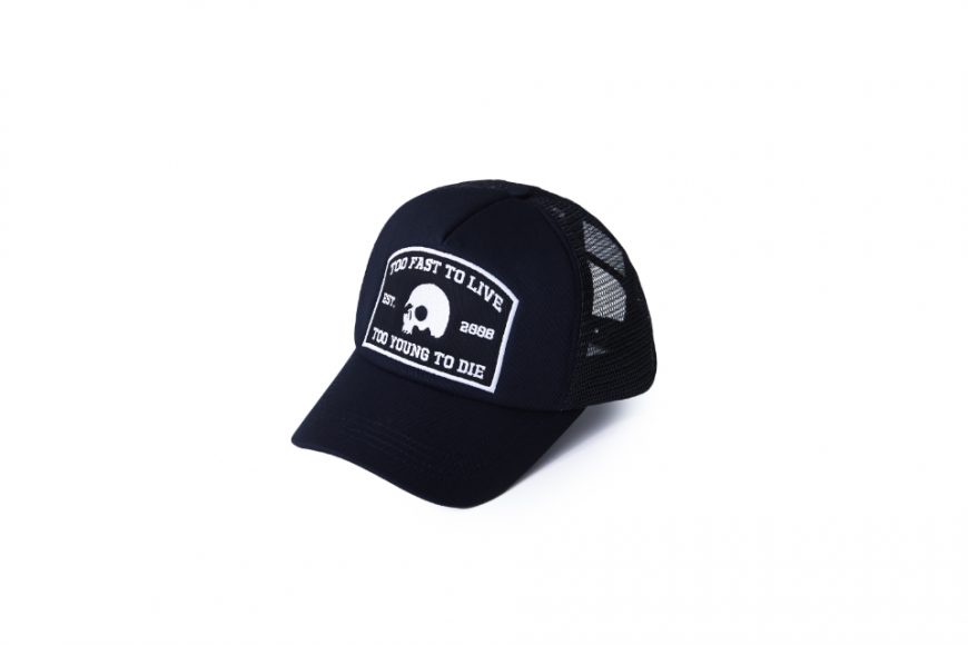 AES 23 AW Too Fast To Live Patch Trucker Hat (1)