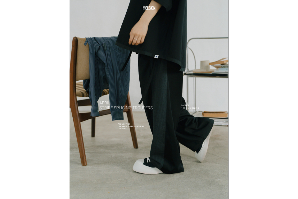 MELSIGN 24 SS April Stripe Splicing Trousers (2)