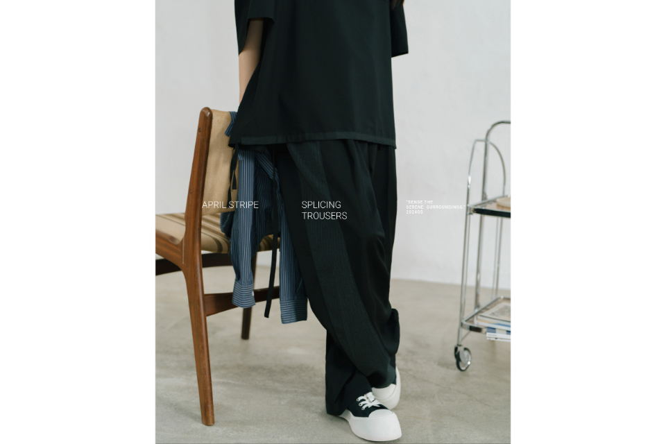 MELSIGN 24 SS April Stripe Splicing Trousers (3)