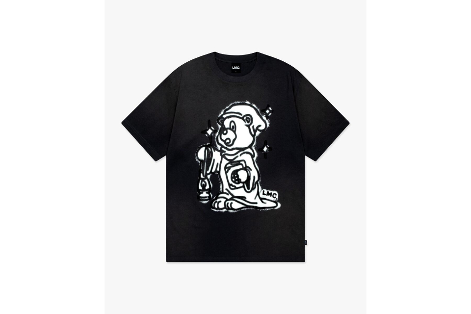 LMC 24 SS Bleached Sprayed Bear Tee (2)