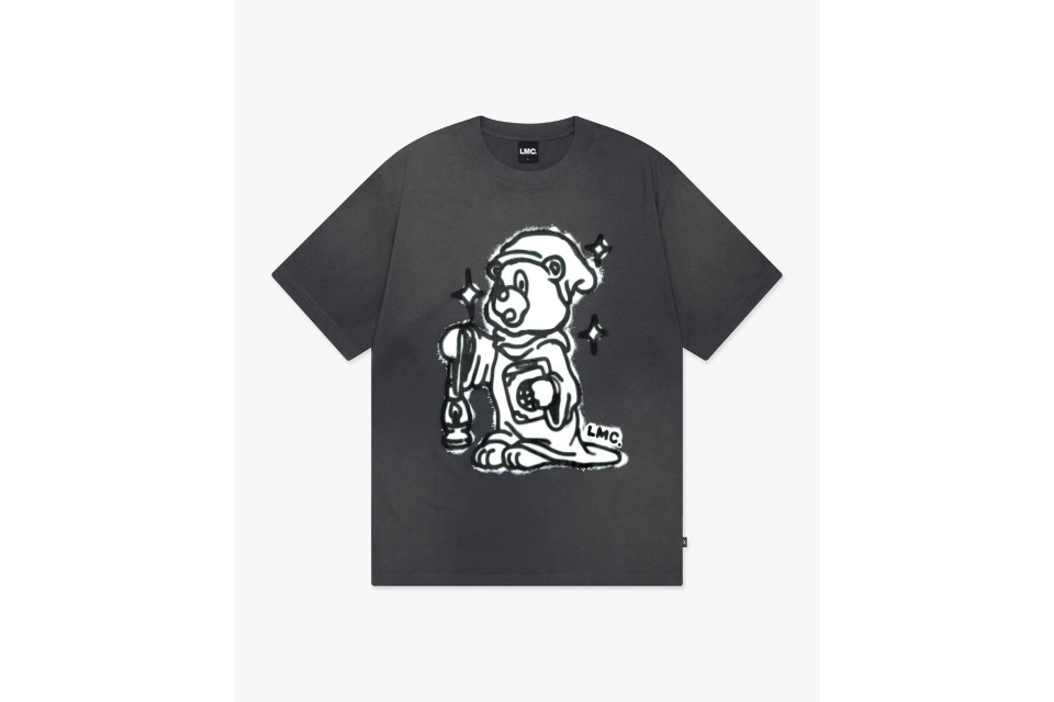 LMC 24 SS Bleached Sprayed Bear Tee (4)