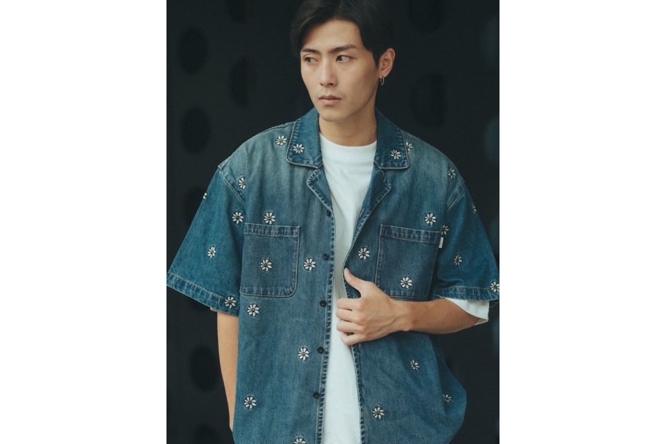 SMG 24 FW Flowers Pattern Denim Shirt (1)