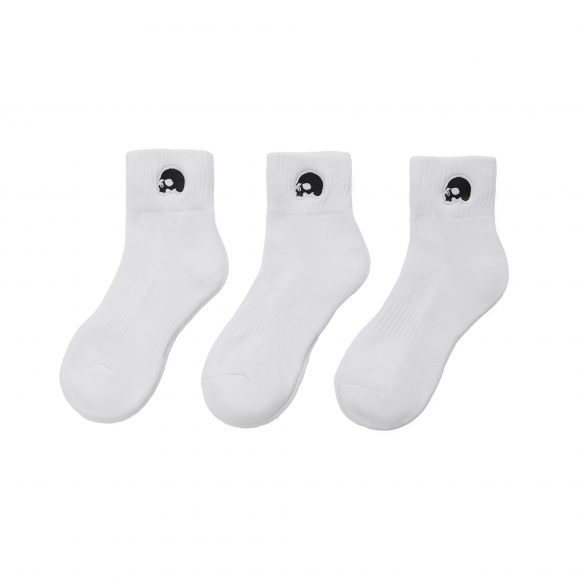 AES 24 SS Embroidered Skull Logo 3-Pack Statement Socks (1)