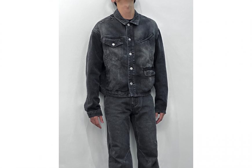 ANONYMOUS TALKING 24 AW Asymmetrical Denim Jacket (1)