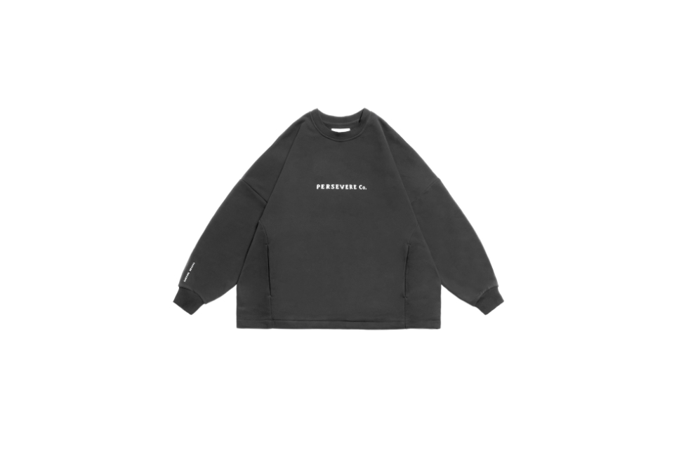 PERSEVERE 24 AW Brand Logo Classic Washed Sweatshirt (18)