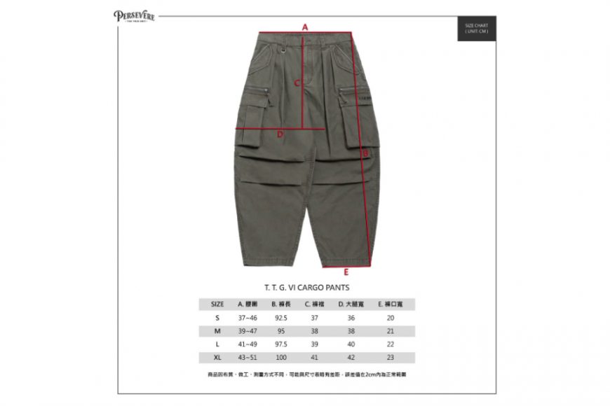 PERSEVERE 24 AW T.T.G. VI Cargo Pants (40)