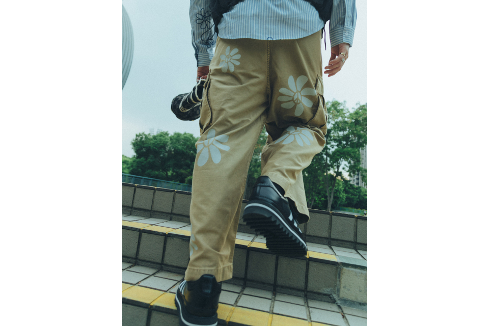 SMG 24 FW REMADE Graphic Print Military Trousers (2)