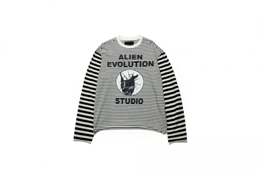 AES 24 AW Black Dog Stripe Splicing Long Sleeve Tee (2)