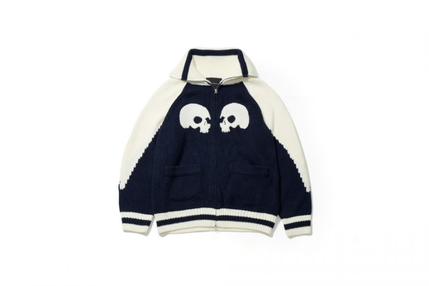 AES 24 AW Double Skull Logo Knitted Fabric JKT (3)