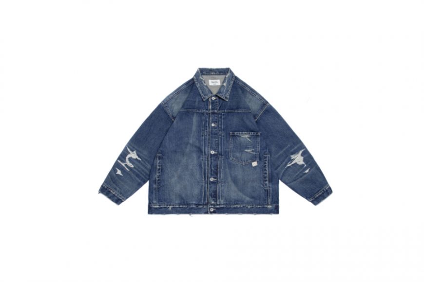 PERSEVERE 24 AW Destroyed Effect Selvedge Denim Jacket (23)