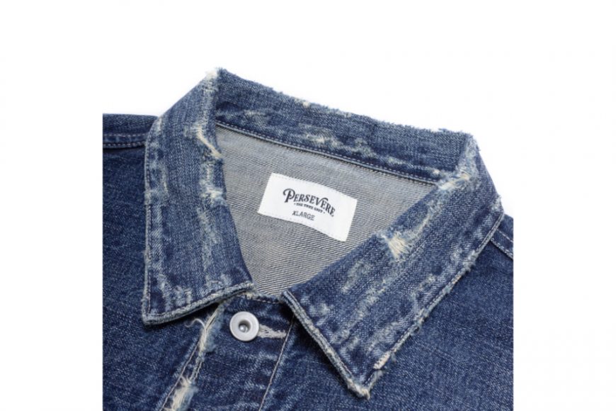 PERSEVERE 24 AW Destroyed Effect Selvedge Denim Jacket (25)