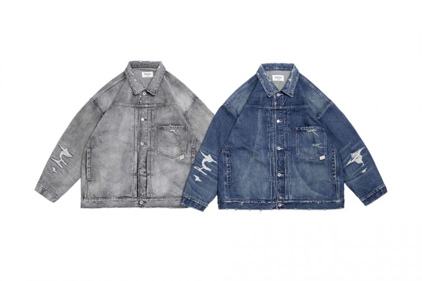 PERSEVERE 24 AW Destroyed Effect Selvedge Denim Jacket (9)