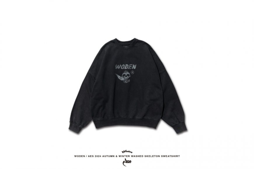 WODEN x AES 24 AW Washed Skeleton Sweatshirt (3)