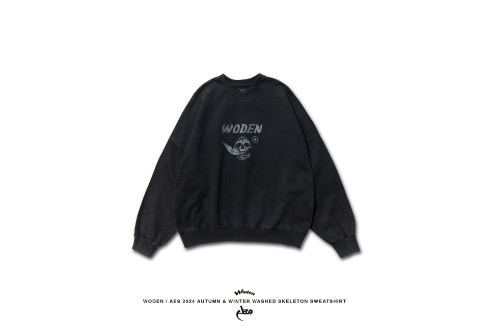 WODEN x AES 24 AW Washed Skeleton Sweatshirt (3)