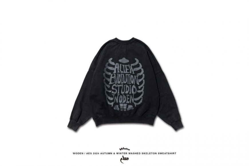 WODEN x AES 24 AW Washed Skeleton Sweatshirt (4)