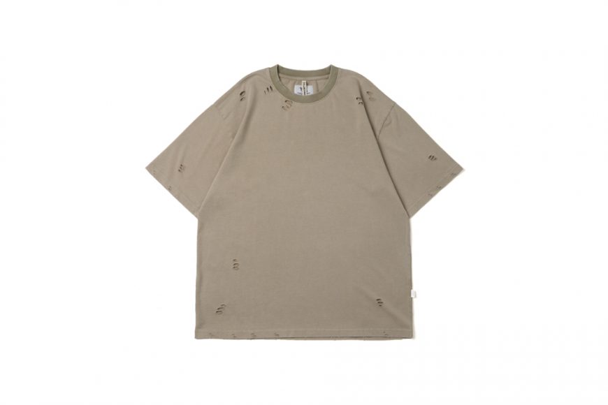 SMG 25 SS Destroyed Tee Set(軍綠&白) (3)