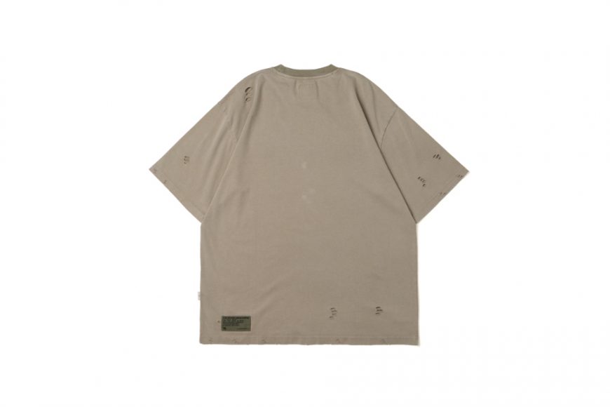 SMG 25 SS Destroyed Tee Set(軍綠&白) (4)