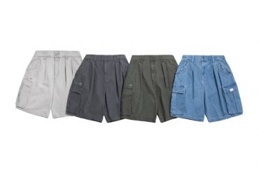 Washed Double-Pleated Cargo Shorts (0)