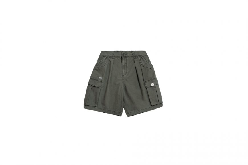 Washed Double-Pleated Cargo Shorts (12)
