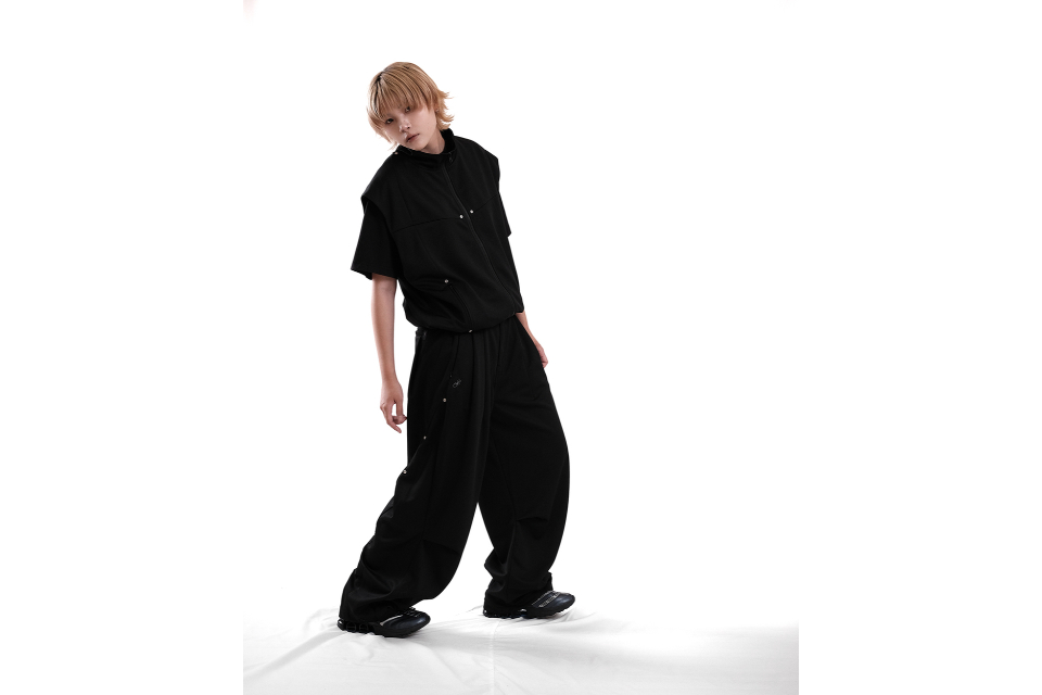Tetoron baggy track pants (1)