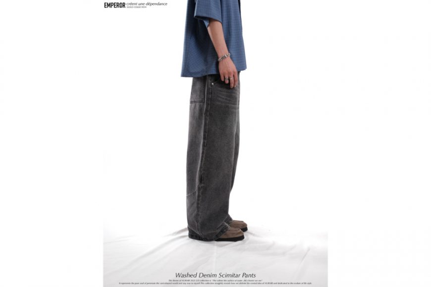 Washed denim scimitar pants (11)