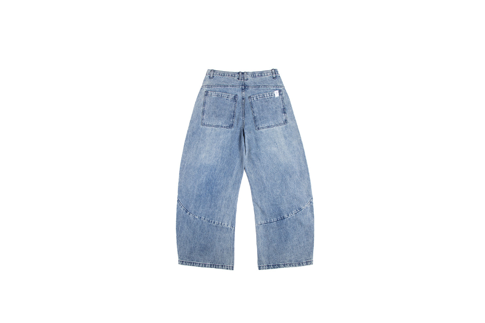 Washed denim scimitar pants (14)