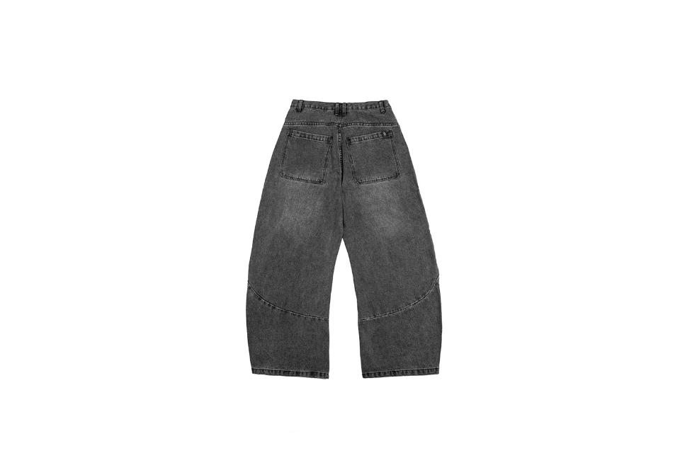 Washed denim scimitar pants (20)