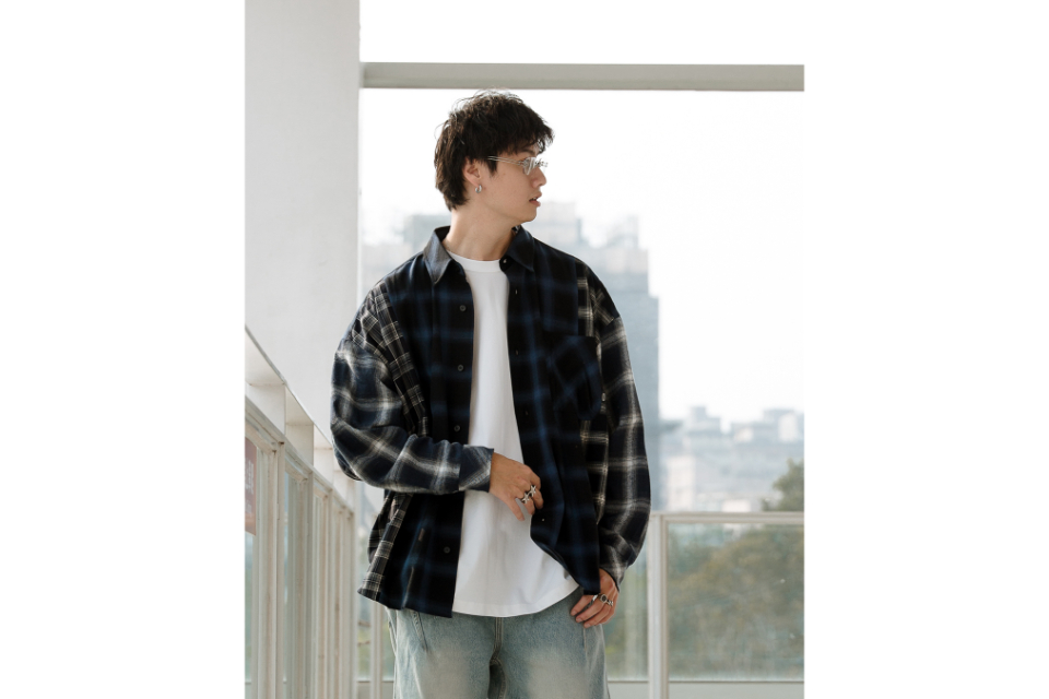 Patchwork PLaid LS Shirt (9)