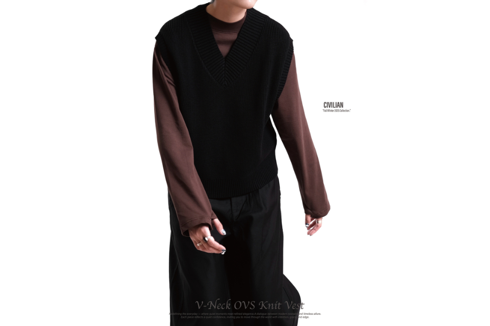 V-neck OVS knit vest (5)