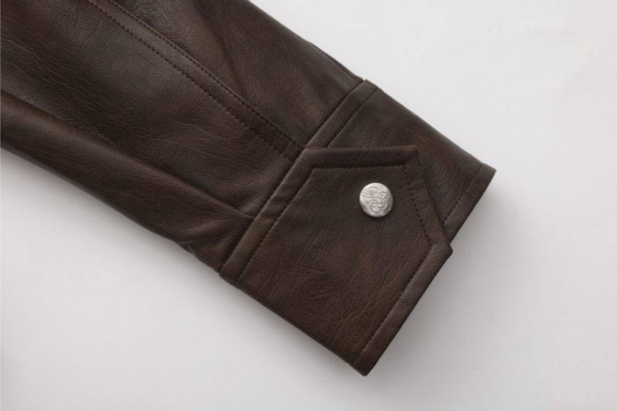 THE PROUDER 25 AW 可拆卸毛領短寬工裝皮夾克 (11)