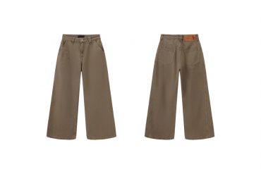 THE PROUDER 25 AW 復古駝色口袋裝飾彎刀牛仔褲 (0)