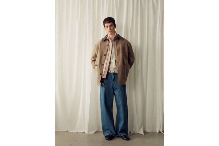 THE PROUDER 25 AW 復古駝色口袋裝飾彎刀牛仔褲 (01)