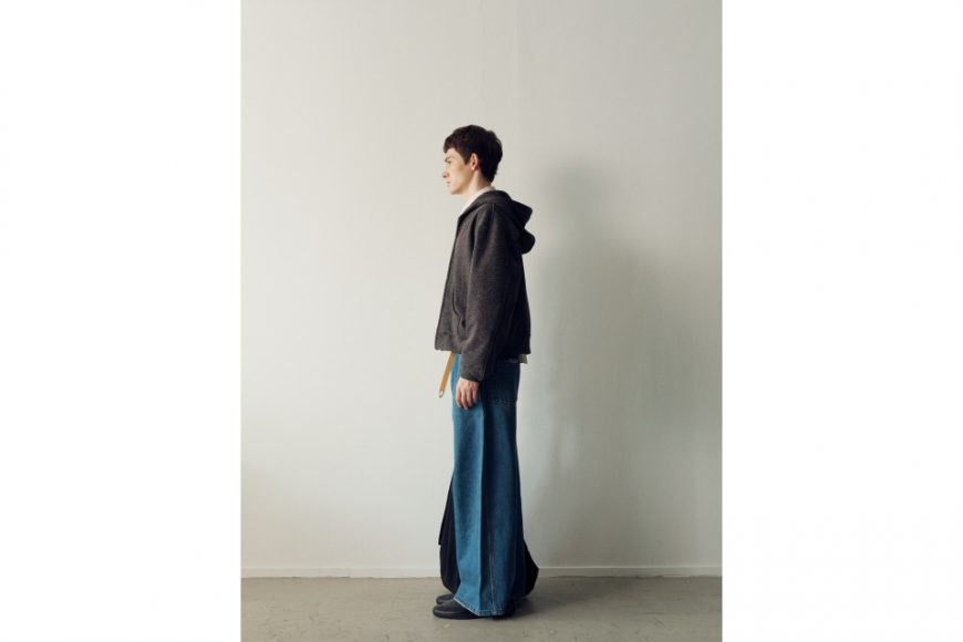 THE PROUDER 25 AW 復古駝色口袋裝飾彎刀牛仔褲 (02)