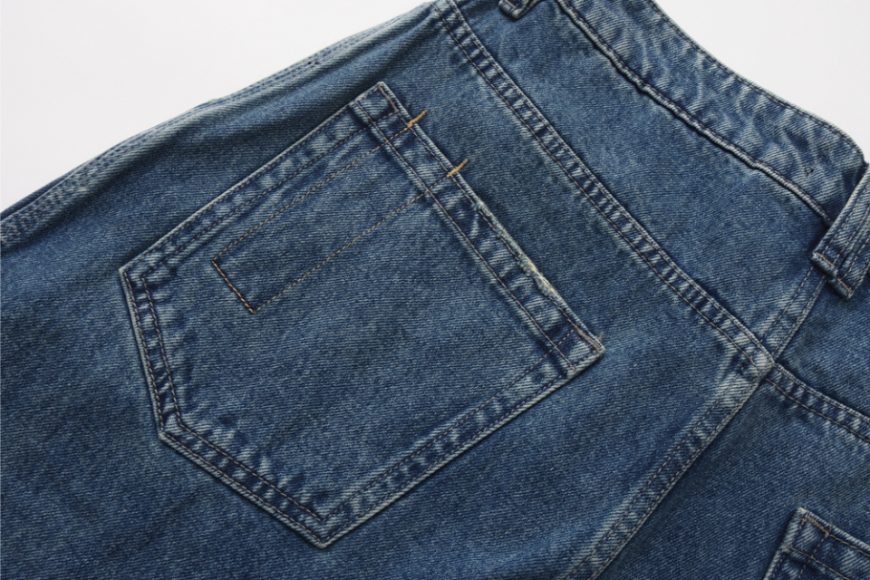 THE PROUDER 25 AW 復古駝色口袋裝飾彎刀牛仔褲 (10)