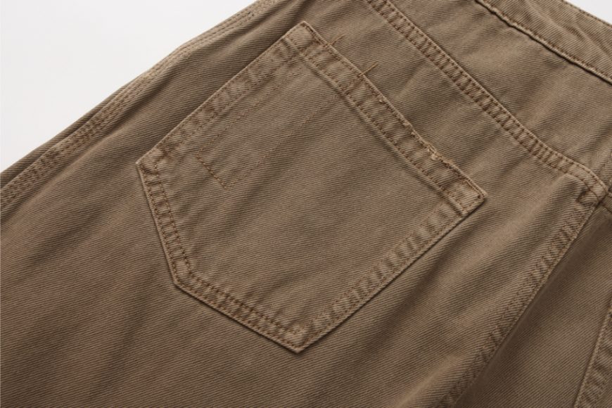 THE PROUDER 25 AW 復古駝色口袋裝飾彎刀牛仔褲 (11)