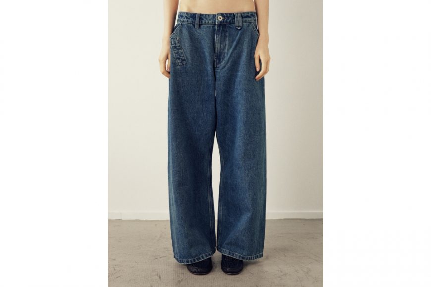 THE PROUDER 25 AW 復古駝色口袋裝飾彎刀牛仔褲 (2)