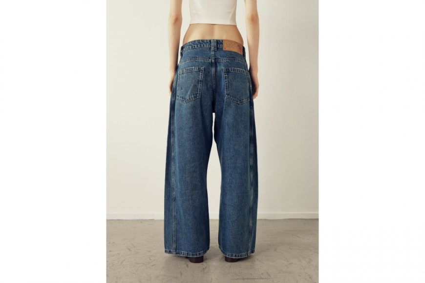 THE PROUDER 25 AW 復古駝色口袋裝飾彎刀牛仔褲 (3)