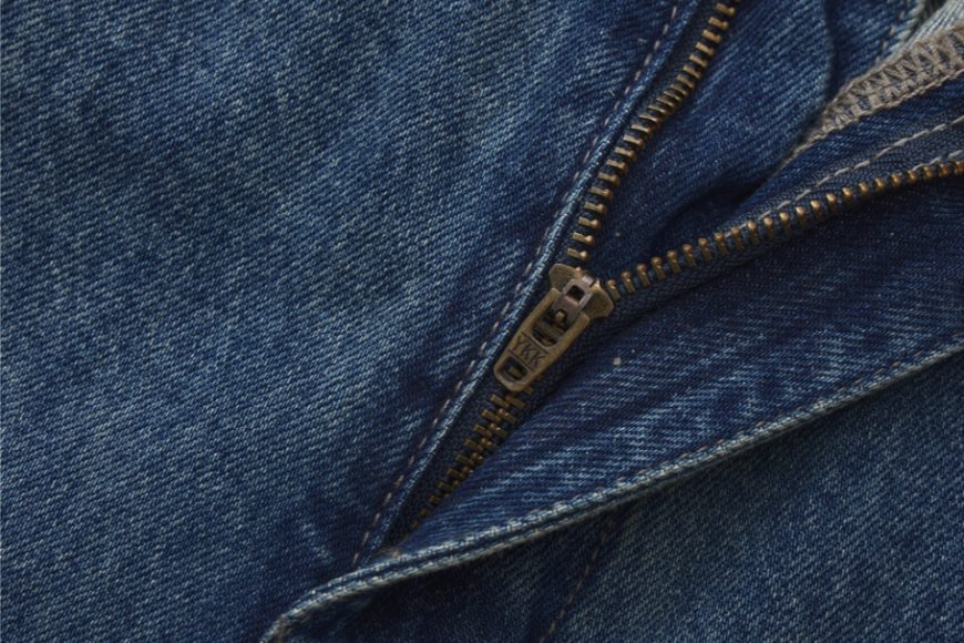 THE PROUDER 25 AW 復古駝色口袋裝飾彎刀牛仔褲 (6)