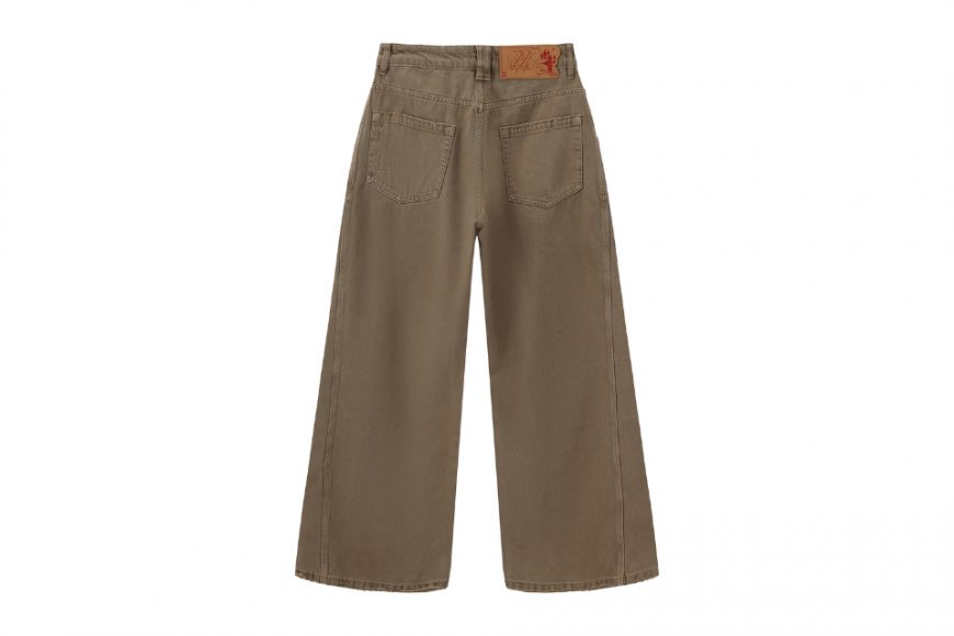 THE PROUDER 25 AW 復古駝色口袋裝飾彎刀牛仔褲 (6)