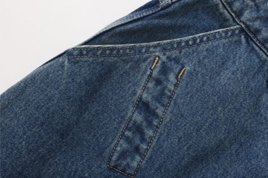 THE PROUDER 25 AW 復古駝色口袋裝飾彎刀牛仔褲 (8)