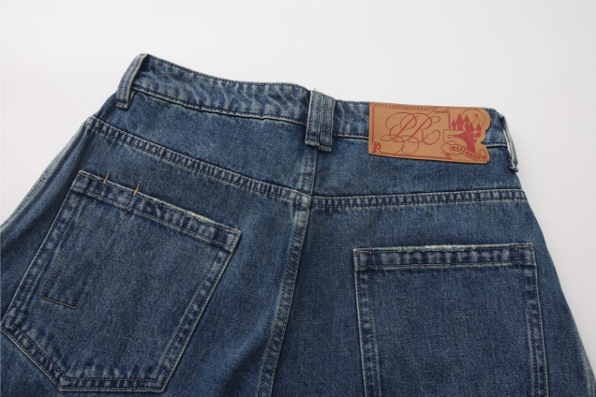 THE PROUDER 25 AW 復古駝色口袋裝飾彎刀牛仔褲 (9)