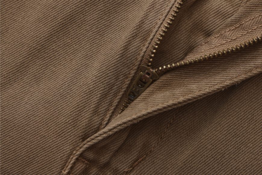 THE PROUDER 25 AW 復古駝色口袋裝飾彎刀牛仔褲 (9)