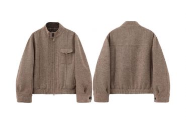 THE PROUDER 25 AW 立領羊毛呢拼皮復古哈靈頓夾克 (1)