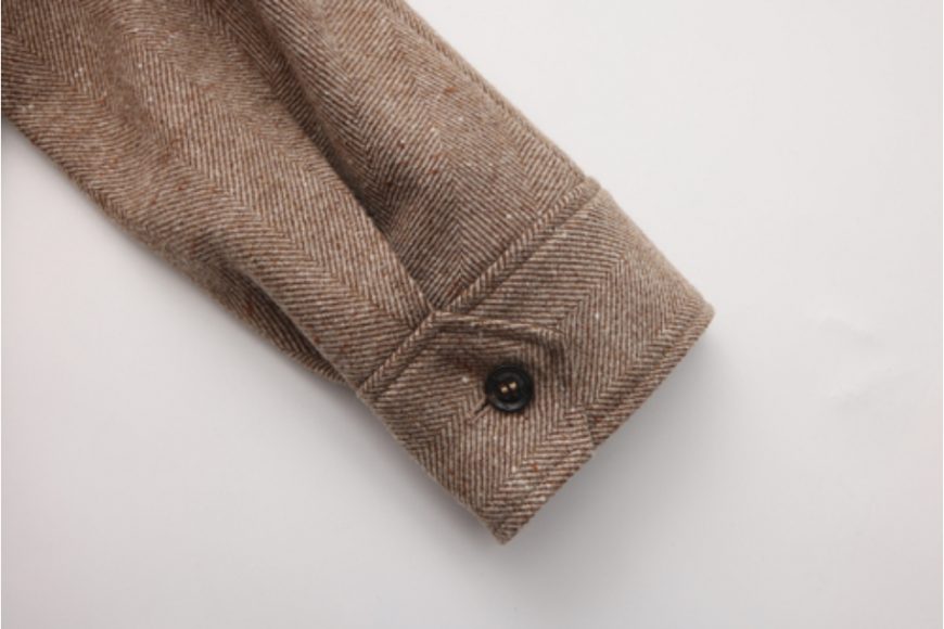 THE PROUDER 25 AW 立領羊毛呢拼皮復古哈靈頓夾克 (11)