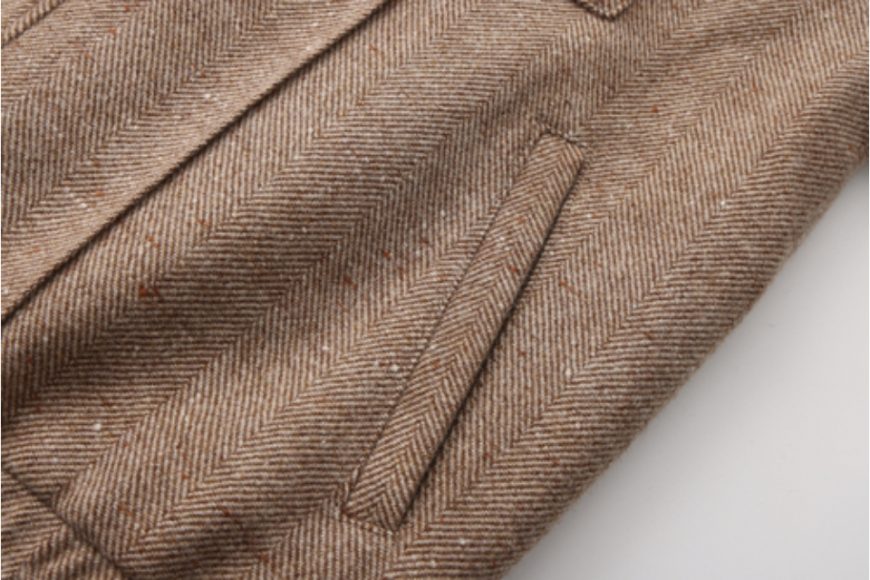 THE PROUDER 25 AW 立領羊毛呢拼皮復古哈靈頓夾克 (12)