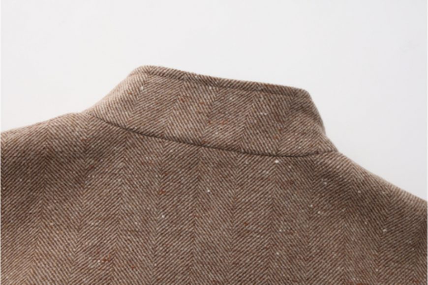 THE PROUDER 25 AW 立領羊毛呢拼皮復古哈靈頓夾克 (14)