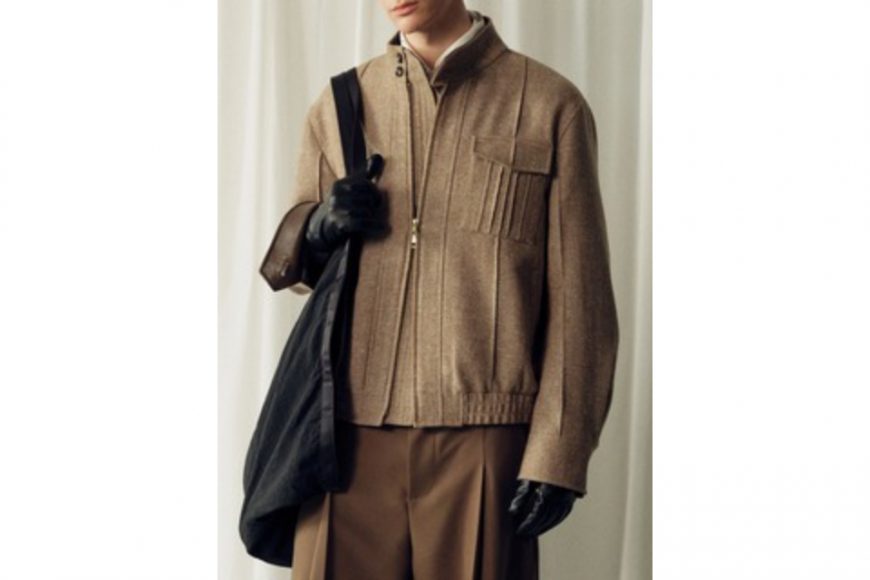 THE PROUDER 25 AW 立領羊毛呢拼皮復古哈靈頓夾克 (3)