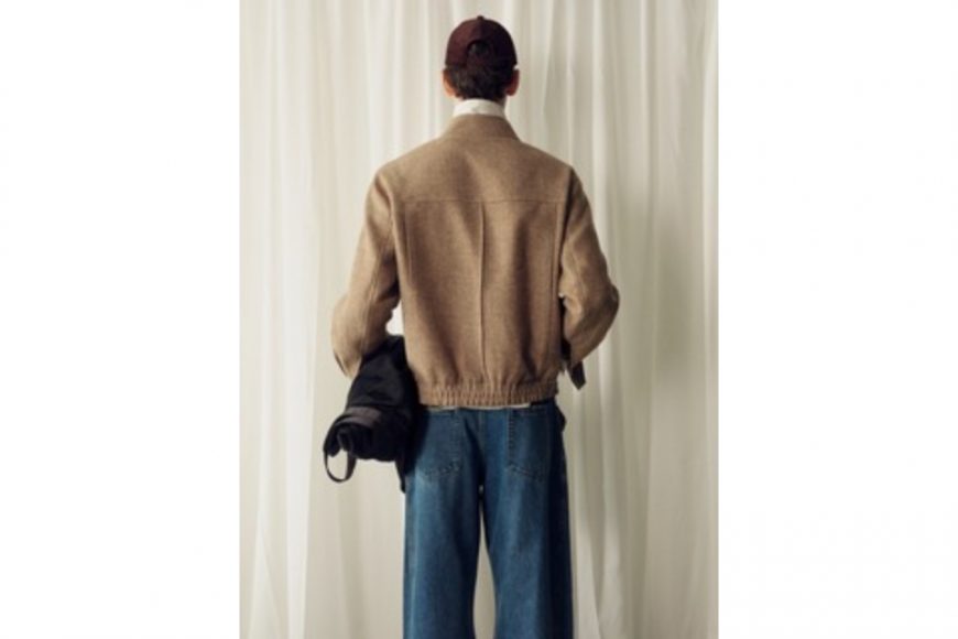 THE PROUDER 25 AW 立領羊毛呢拼皮復古哈靈頓夾克 (4)