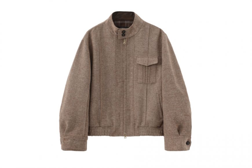 THE PROUDER 25 AW 立領羊毛呢拼皮復古哈靈頓夾克 (5)