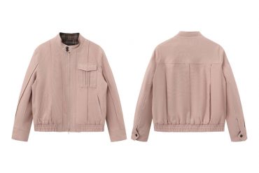 THE PROUDER 25 AW 立領髒粉色夾棉復古哈靈頓夾克 (1)